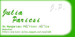 julia paricsi business card